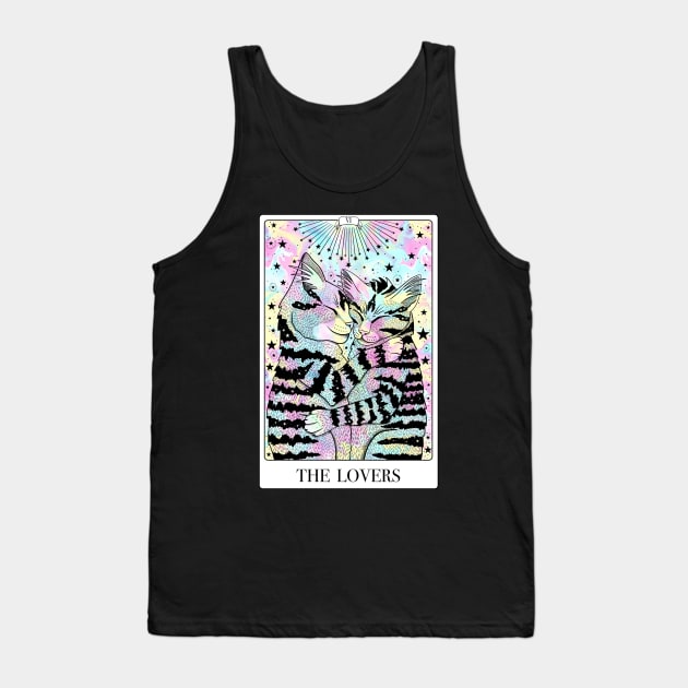 The Lovers Tarot Card with Pastel Marble Tank Top by The Lunar Resplendence